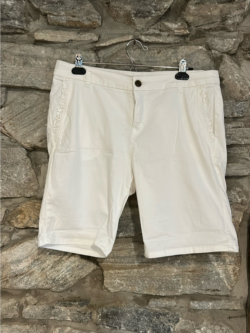 Bermuda Shorts with Ruffle Pocket Detail